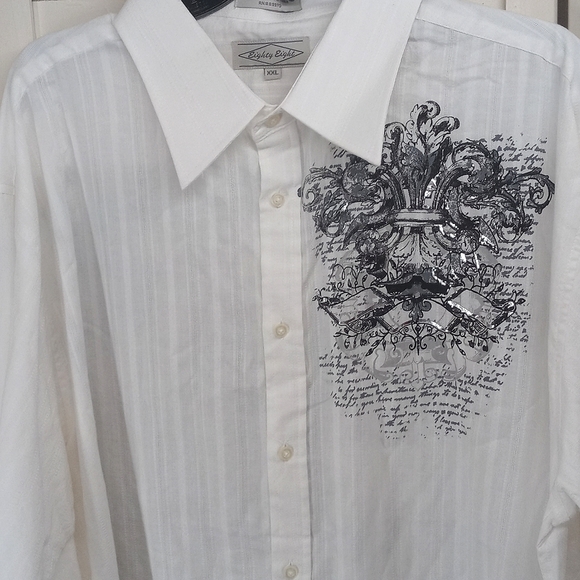Eighty Eight by Affliction Printed Long Sleeve Button Down Shirt, 100% Cotton - Picture 3 of 9